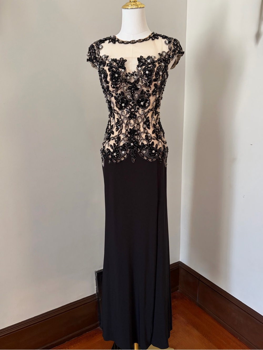 Jovani Embellished Black Lace Evening Gown